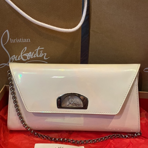 Christian Louboutin white clutch patent. - Picture 4 of 8